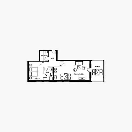 Appartement Komfort Appartement Mit 1 Schlafzimmer Und Balkon Im Obergeschoss 044